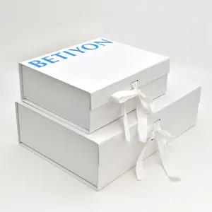 Caixa de presente dobrável para roupas, sapatos, papel de impressão com logotipo personalizado OEM/ODM, papelão rígido, embalagem com fita de vedação magnética