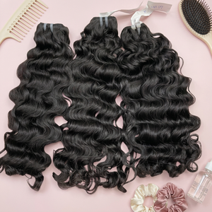 Extensiones de cabello humano 100% listas para enviar: Paquetes de cabello rizado birmano sin procesar, con cutícula alineada, doble densidad, para tejer. - Product Image 5