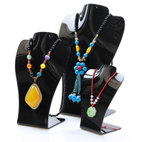 Acrylique Transparent De Luxe Collier Bijoux Présentoir Comptoir Pendentif Chaîne Piercing Boucles D'oreilles Décorer Exposition Buste