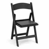 Chaise pliante en résine blanche rembourrée, empilable, pour événements de jardin et mariages, vente en gros