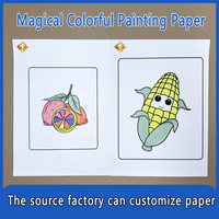 Tableau de dessin magique OEM pour enfants, ensemble de peinture acrylique, 6 stylos lumineux colorés, bloc de gribouillage réutilisable, papier éducatif précoce, Noël