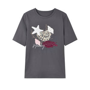 <span class=keywords><strong>เสื้อ</strong></span>ยืดคอปักลายสไตล์ลำลองหรูหราอเนกประสงค์ รุ่นใหม่สำหรับฤดูร้อน ทรงหลวมเรียบง่ายแบบตัว <span class=keywords><strong>H</strong></span> ผ้าฝ้าย 100% - Product Image 2