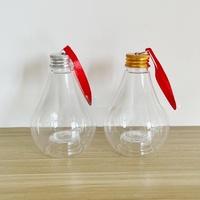 Vente en gros Ampoule LED Bouteille jetable en plastique transparent Bouteille de boisson Jus de lait Bouteille de thé Gourde Bouteille Flip Cover
