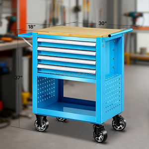 Chariot <span class=keywords><strong>utilitaire</strong></span> amovible en acier avec panneau perforé, organisateur de garage roulant avec roues pour armoires à outils avec tiroirs - Product Image 2