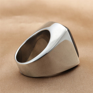 yunnique <b>Men's</b> Stainless Steel <b>Ring</b> Black Stone Geometric Square Retro Style Gift Jewelry - Product Image 2