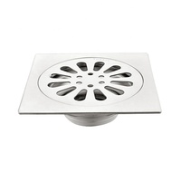 Drain de sol carré en acier inoxydable pour garage robuste pour salle de bain et balcon