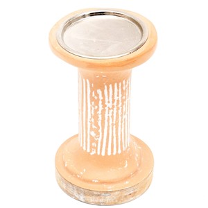 Porte-bougie pilier EcoMix 4x4x7 en céramique, support d'éclairage durable, décoration élégante - Product Image 3