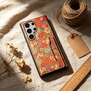 Étui de téléphone en liège floral style bohème avec porte-cartes et portefeuille pour <span class=keywords><strong>Samsung</strong></span> S26/S25/S24/S23/S22/A51 Plus Ultra Series, protections d'objectif B2B - Product Image 5