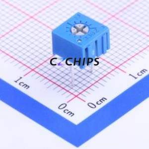 Résistance/potentiomètre réglable 3362P-1-205LF, composant traversant (THT)-3P, 7x6,6 mm, résistance 2 mOhm, 10 %, 500 mW, 100 ppm/ ℃ - Product Image 1