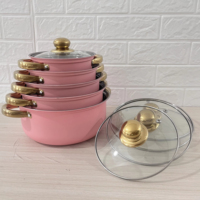 Meilleures ventes : Lot de 10 casseroles en acier inoxydable argenté avec couvercle en verre, antiadhésives, écologiques, compatibles gaz et induction, pour soupes et bouillons