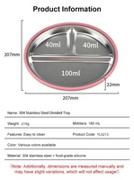 Vaisselle pour enfants très vendue, 3 compartiments, bol en acier 304 avec ventouse en silicone, antichoc, incassable, facile à nettoyer