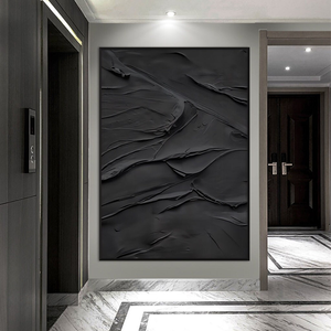 Tùy Chỉnh Tác Phẩm Nghệ Thuật Hiện Đại Màu Đen Và Trắng Trừu Tượng Tường Nghệ Thuật Sơn Dầu Handmade Kết Cấu Tường Sơn Cho Phòng Khách Trang Trí Nội Thất - Product Image 1