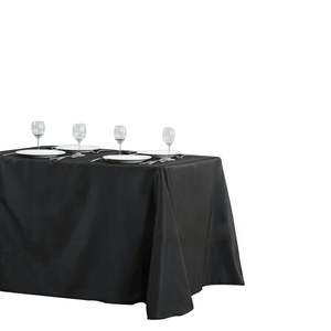 <span class=keywords><strong>Nappe</strong></span> de Banquet noire en Polyester uni, <span class=keywords><strong>nappe</strong></span> rectangulaire pour mariage - Product Image 1