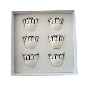 D Black Line <b>Espresso</b> Teacup 6-piece Gift <b>Set</b> Ceramic Vintage Hot Sale Personality <b>Cup</b> - Product Image 4
