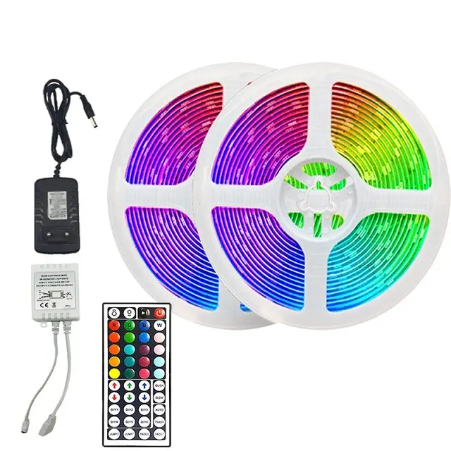 15M 54Led Rgb Color Changing With 44-Key Infrared Controller Adapter Light Belt For Indoor Use 12V Led Strip Lights Waterproof