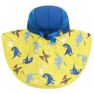 Wide Brim Sun Protection Hat For Kids Adjustable Neck Cover Breathable Summer Outdoor Beach Cap Unisex Royal Blue Pink Lake - Product Image 3