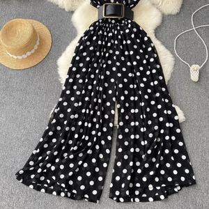 Mode V-Ausschnitt <span class=keywords><strong>Chiffon</strong></span> Streifen Sommer New ärmellose Wide Leg Long Pants Jumps uit - Product Image 6