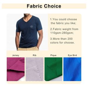 Wholesale High Quality Custom Printing Logo New Arrival Soft Cotton Heavyweight Sports Running Plain Color <b>V</b> <b>Neck</b> <b>Men's</b> <b>T</b> <b>Shirt</b> - Product Image 2