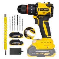 Perceuse sans fil 21V sans balais avec chargeur, batterie, vitesse variable, mandrin 3/8 po, couple max. 35 Nm, coffret en plastique technique