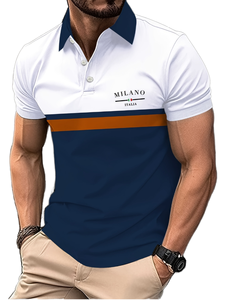 Casual Men's Short Sleeve Shirt 100% Polyester Satin Fabric Digital Print Quick Dry Summer <b>Top</b> <b>Fringe</b> Design - Product Image 1