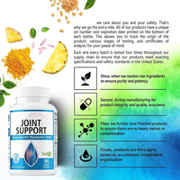 Capsules végétaliennes OEM pour le soutien articulaire, glucosamine HCL, MSM, chondroïtine, boswellia, sans OGM, pour adultes, 2 capsules par jour, 90 capsules