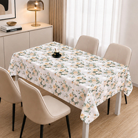 Nappe tissée RNPT à motif floral crème orange bavarois bleu clair, avec support PVC+PU, imperméable, anti-taches, jetable, résistante aux rayures
