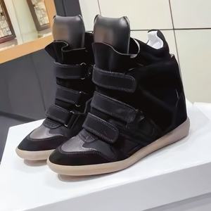 Baskets unisexe en daim et cuir de vachette, nouveau style, mode, chaussures de marche décontractées à plateforme, design montant - Product Image 5