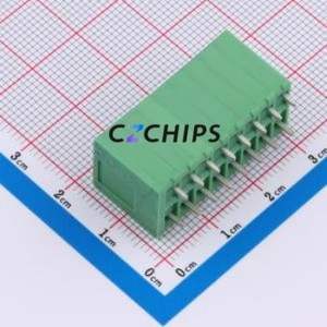 DB241V-3.5-8P-GN Spring Terminal Block Through hole Component (THT),P=3.5mm Connector 1x8P 3.5mm Green 8P - Product Image 2