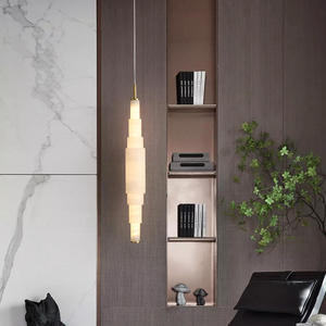 Suspension linéaire moderne de luxe <span class=keywords><strong>en</strong></span> marbre alabastre motif flocon de neige, hauteur réglable, CRI élevé, pour cuisine, salle à manger, bar - Product Image 3