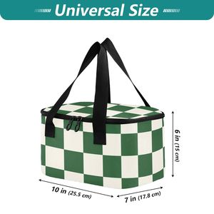 Green Checkered Wholesale <b>Lunch</b> Bags Insulated Wholesale Insulated Cooler Tote Custom Printed Reusable Thermal <b>Lunch</b> <b>Box</b> Bag - Product Image 3