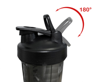 Bouteille de sport en plastique transparent personnalisée de 500 ml pour la gym, le fitness et les entraînements, shaker protéiné écologique classique pour la salle de sport, vente en gros