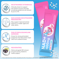 Sachets NAD Liquide Oral Buvable OneBtanicl en Gros 1000mg, Suppléments Liquides NAD+ pour Stimuler l'Énergie, la Concentration et un Vieillissement Saine