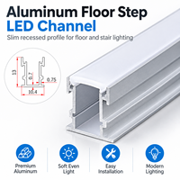 Profilé linéaire en aluminium encastré pour éclairage LED au sol, idéal pour les escaliers et les allées, avec diffuseur en PC