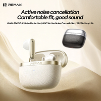 Écouteurs hybrides REMAX ANC semi intra-auriculaires à réduction active du bruit, 6 micros ENC pour la réduction du bruit des appels, écouteurs sans fil True Wireless