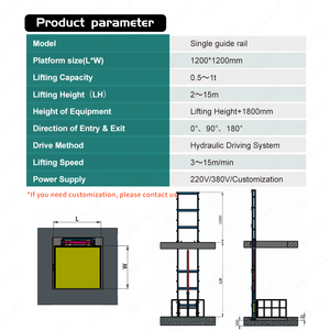 ลิฟต์ลิฟต์ลิฟต์วัสดุไฮดรอลิกสำหรับโกดังสินค้าใช้ในบ้าน - Product Image 2