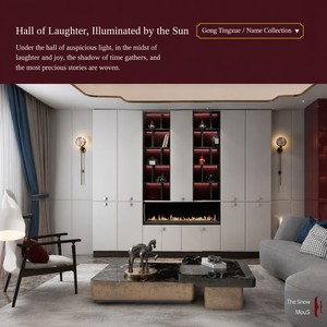 SNOW <span class=keywords><strong>PALACE</strong></span> Armoire de cuisine impériale |   Bouton à quatre branches |   Panneau tissé bordeaux |   Bois contemporain |   Usage en appartement |   Interdit - Product Image 3