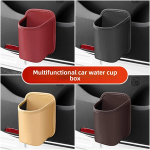 Support de tasse universel en PU pour portière de voiture, boîte de rangement multifonctionnelle, organisateur de siège arrière – Vente directe usine - Product Image 3