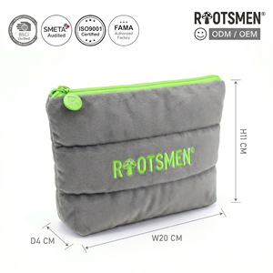 <b>Quilted</b> Polyester Fashion Reversible Washable Zipper Closure Cosmetic <b>Bag</b> Clutch Flat-mouthed <b>Bag</b> Customizable Logo & Color - Product Image 1