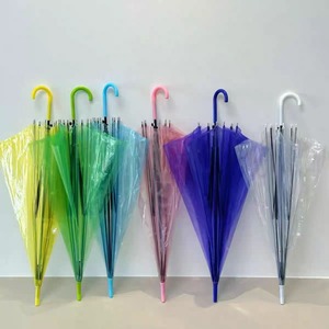 Parapluies transparents vibrants de 21 pouces avec poignée robuste, équipement de pluie, couleurs assorties pour la vente en gros, trajets quotidiens et utilisation en extérieur - Product Image 5