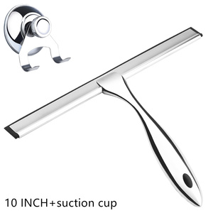 Tất cả các mục đích thép không gỉ vòi hoa sen cửa sổ giống cây chổi gạt nước 10 ''inch với dính móc hút cup phòng tắm Cleaner gương công cụ - Product Image 3