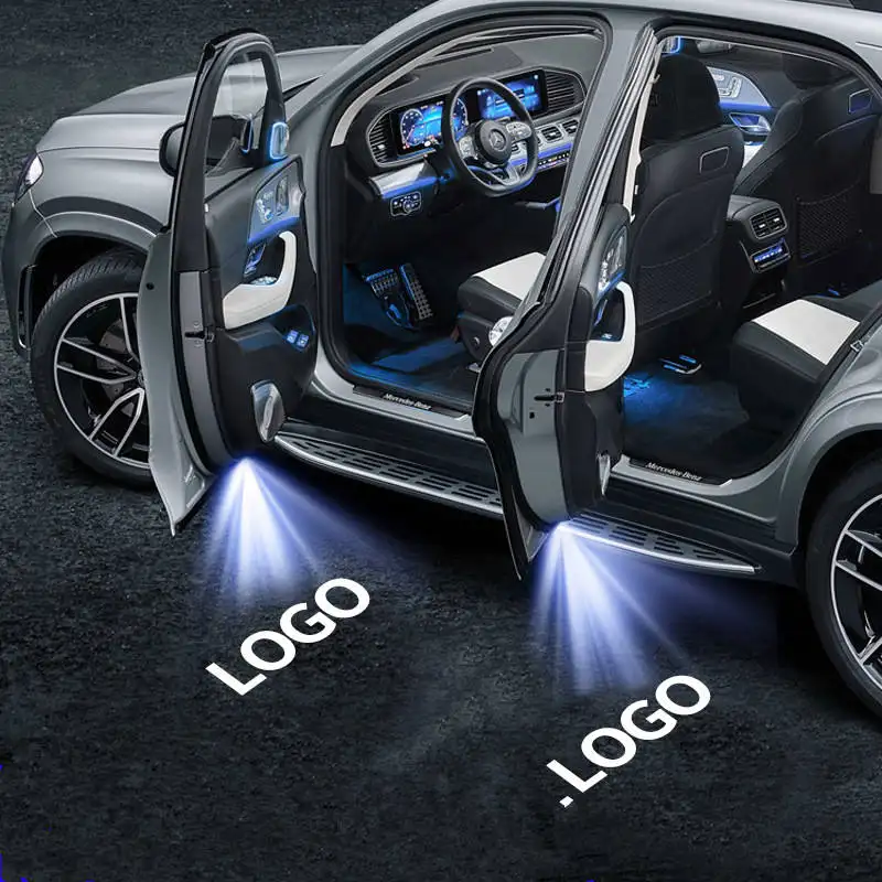 Kablosuz araba özel karşılama logo ışığı led araba kapı işık Hd 3d hayalet gölge LED Logo projektör karşılama ışıkları