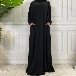 6200# Modest Women Dubai Abaya Turkey Hijab Dress Solid Color <b>Kaftan</b> Prayer Dresses Long Robe Islamic Clothes - Product Image 6