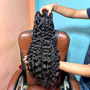 Extensions de cheveux humains Jai Devi Industries Modèle 12A, cheveux indiens Remy en vrac, double trame, couleur noir naturel, fabriquées à la machine, double épaisseur - Product Image 1