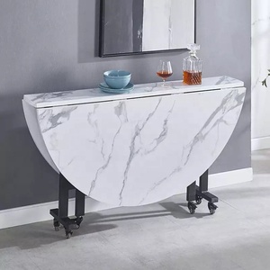 <span class=keywords><strong>2026</strong></span> Nueva mesa de comedor moderna grande-Parte superior de madera y marco de metal | Muebles móviles multifuncionales para sala de estar - Product Image 2