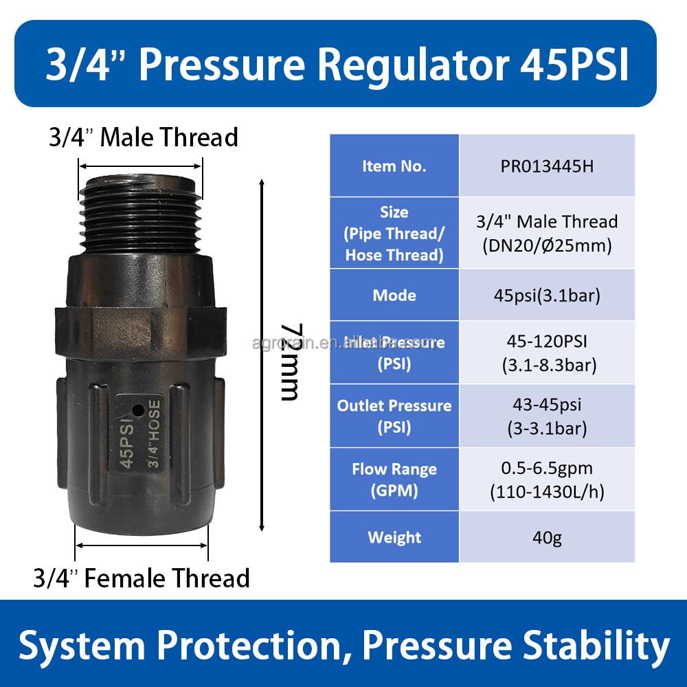 3/4'' 45 psi (2 bares)