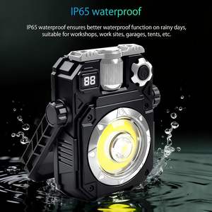 Lámpara de Trabajo LED COB Solar ALECTER APH-L137, 1500LM, Magnética, IP65 Impermeable, 6000K Luz Diurna, Recargable por USB, Linterna para Auto - Product Image 2