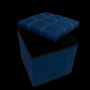 Modern Stool Living Room Furniture <b>Storage</b> Box Fabric Stainless Steel Bamboo Highest Quality Sample Available Stools Counter - Product Image 3