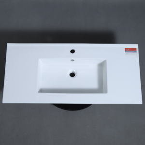 Lavabo <span class=keywords><strong>en</strong></span> céramique Lavabo rectangulaire salle de bains surface lisse Lavabo <span class=keywords><strong>en</strong></span> céramique populaire vente <span class=keywords><strong>en</strong></span> gros 4012-101 - Product Image 3