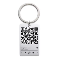 Precio de fábrica personalizado código QR llavero canción favorita QR Scan llavero Spotify música llavero perro etiqueta gato canción información