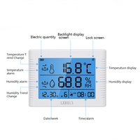 Thermomètre hygromètre numérique LCD Rongce LX8013 pour aquarium - Plage de -40 à 80°C - Précision de 0,5°C - Utilisation intérieure/extérieure - Plastique - 24 heures